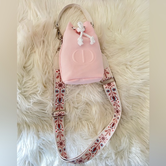 Dior embossed CD Drawstring Beauty Bag to Bucket Bag Crossbody Pouch/Clutch - Picture 5 of 8